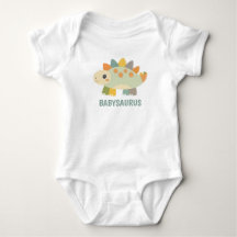 Cute Dinosaur Personalised Baby Bodysuit