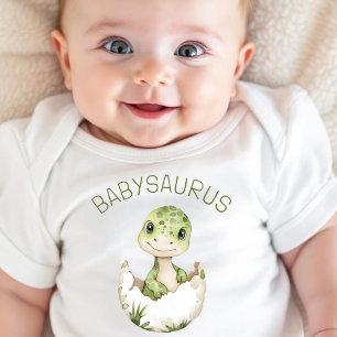 Cute Dinosaur Personalised Dino Babysaurus  Baby Bodysuit