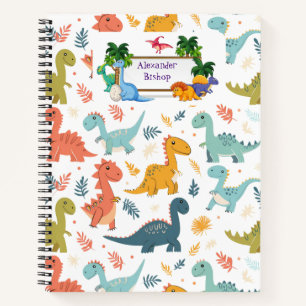 Cute Dinosaur Personalised Notebook