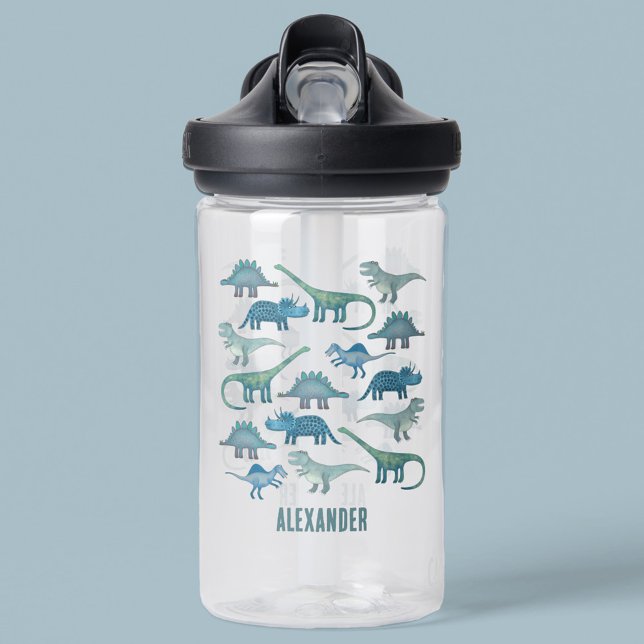 Cute Dinosaur Personalised Water Bottle (Creator Uploaded)