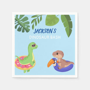 Cute Dinosaur Pool Party Jungle Theme Napkin