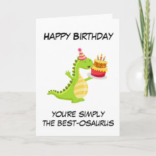 Cute dinosaur puns funny aunt birthday cards