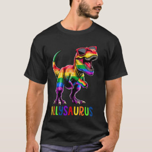 Cute Dinosaur Rainbow Flag Ally LGBT Allysaurus LG T-Shirt