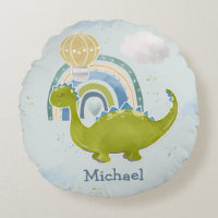 Cute Dinosaur Rainbow Green Blue Nursery Decor