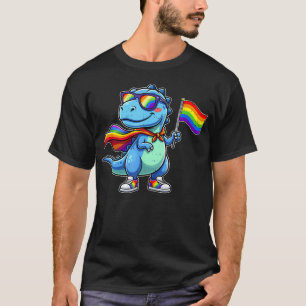 Cute Dinosaur Rainbow Lgbtq Gay Pride Dino Boys T-Shirt