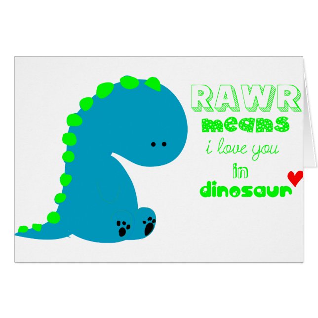 Cute Dinosaur RAWR (Front Horizontal)