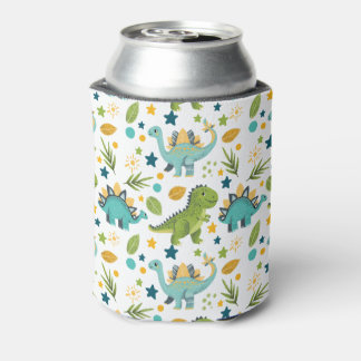 Cute Dinosaur Rex Seamless Pattern Name  Can Cooler