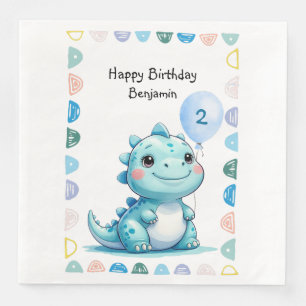 Cute Dinosaur roar Boy Happy birthday party Napkin