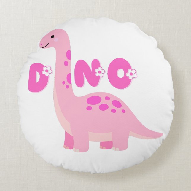 Cute dinosaur 🦕  round cushion (Front)