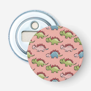 Cute dinosaur seamless pattern bottle opener