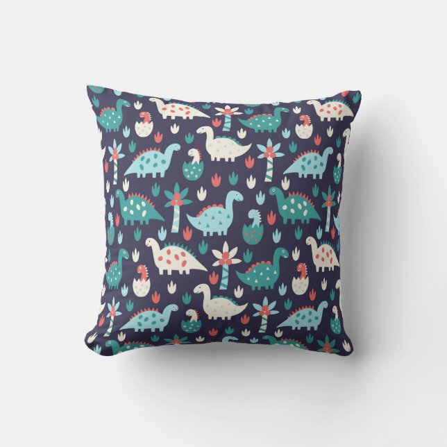 Cute dinosaur seamless pattern cushion (Front)