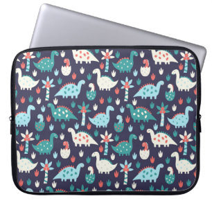 Cute dinosaur seamless pattern laptop sleeve