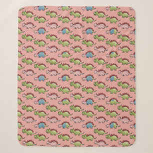 Cute dinosaur seamless pattern sherpa blanket