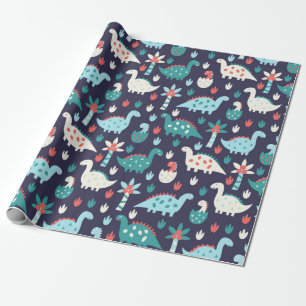 Cute dinosaur seamless pattern wrapping paper
