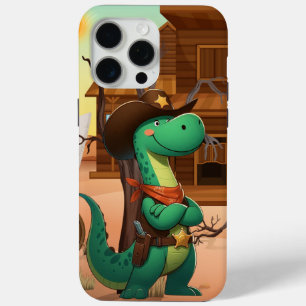 Cute dinosaur sheriff/cowboy  iPhone 15 pro max case