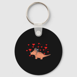 Cute Dinosaur Shirt For Valentines Day _ Tricerato Key Ring