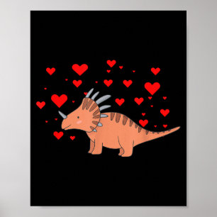 Cute Dinosaur Shirt For Valentines Day _ Tricerato Poster
