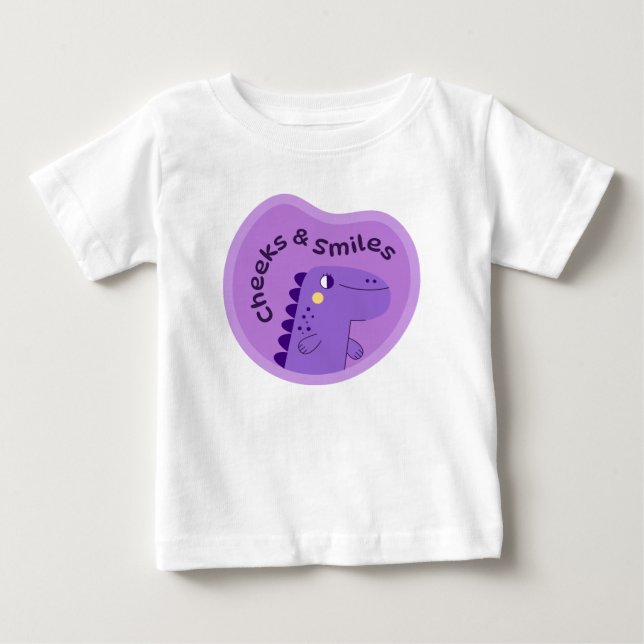 Cute Dinosaur Smiling T-Shirt (Front)