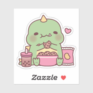 Cute Dinosaur Snacking On Cookies
