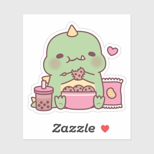 Cute Dinosaur Snacking On Cookies (Sheet)