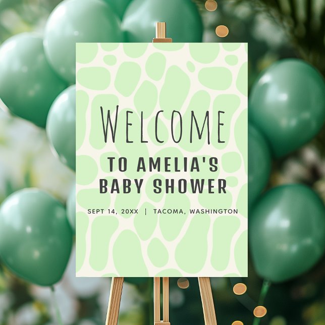 Cute Dinosaur Spots Neutral Baby Welcome Sign (Creator Uploaded)