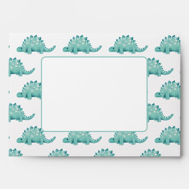 Cute Dinosaur Stegosaurus kids Envelope (Front)