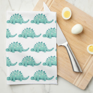 Cute Dinosaur Stegosaurus pattern Tea Towel