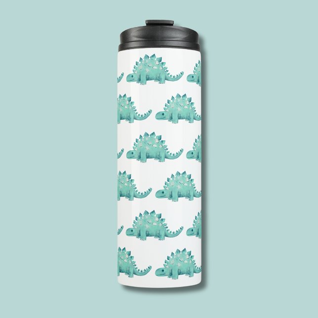 Cute Dinosaur Stegosaurus pattern Thermal Tumbler (Stegosaurus dinosaur patterned thermal drinks tumbler)