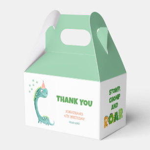 Cute Dinosaur Stomp Chomp Roar Birthday Favour Box