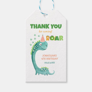 Cute Dinosaur Stomp Chomp Roar Birthday Gift Tags