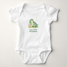 Cute Dinosaur Stop and Smell the Flowers Baby Body