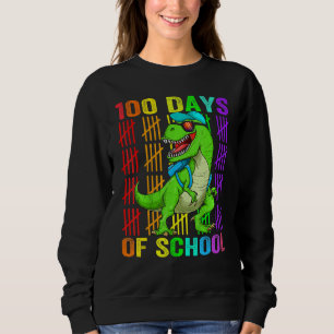 Cute Dinosaur Student Boys Kids Gift 100 Days Of S Sweatshirt