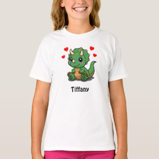 Cute Dinosaur T-Shirt for Kids – Add Name