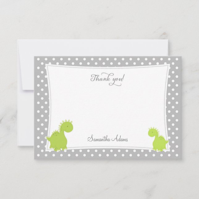 Cute Dinosaur Thank You Card (Front)