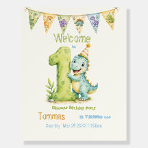 Cute Dinosaur Themed 1st Birthday Welcome