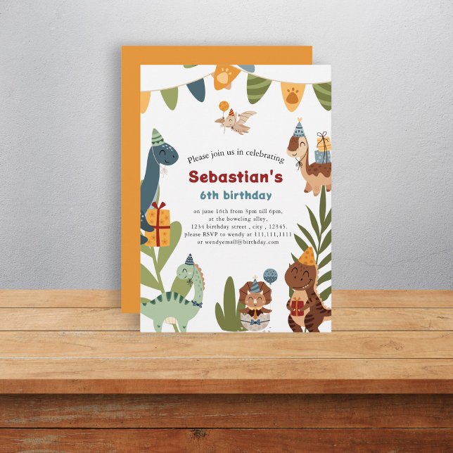 Cute dinosaur themed birthday Invitation (Creator Uploaded)