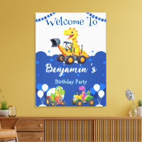 Cute dinosaur tractor dig truck balloon Birthday 