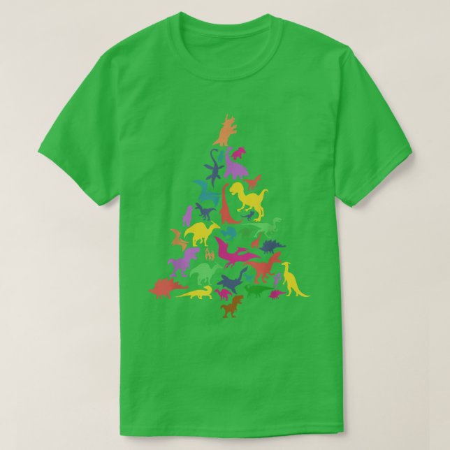 Cute Dinosaur Tree TRe For Paleontologist Kids Din T-Shirt (Design Front)