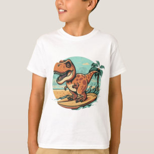 Cute dinosaur trex surfing T-Shirt