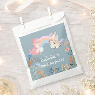 Cute Dinosaur Unicorn rainbow Flower birthday kids Favour Bags