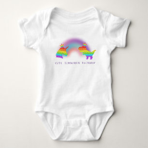 Cute Dinosaur Unicorn rainbow pop it birthday Baby Bodysuit