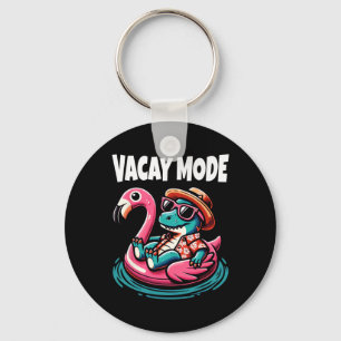 Cute Dinosaur Vacay Mode Funny Family Vacation Kid Key Ring