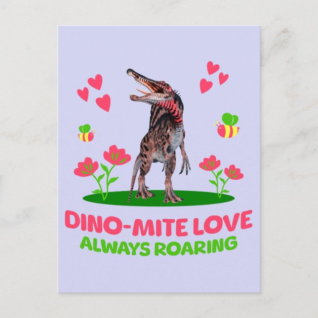 Cute Dinosaur Valentine for Kids Postcard (Front)