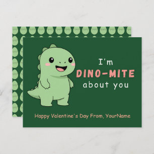 Cute Dinosaur Valentine’s Day Card – I’m Dino-Mite