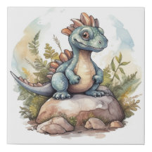 Cute Dinosaur Watercolor Art
