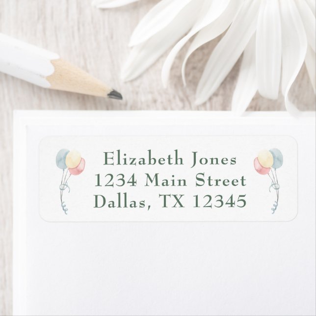 Cute Dinosaur Watercolor Baby Shower Address (Insitu)