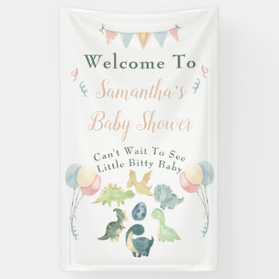 Cute Dinosaur Watercolor Baby Shower Banner