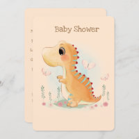 Cute Dinosaur Watercolor Baby Shower