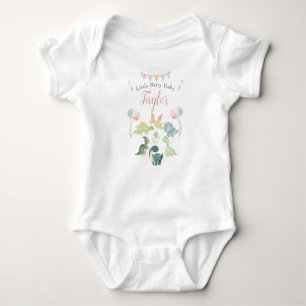 Cute Dinosaur Watercolor Personalised Baby Baby Bodysuit