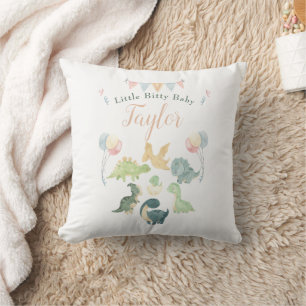 Cute Dinosaur Watercolor Personalised Baby Cushion